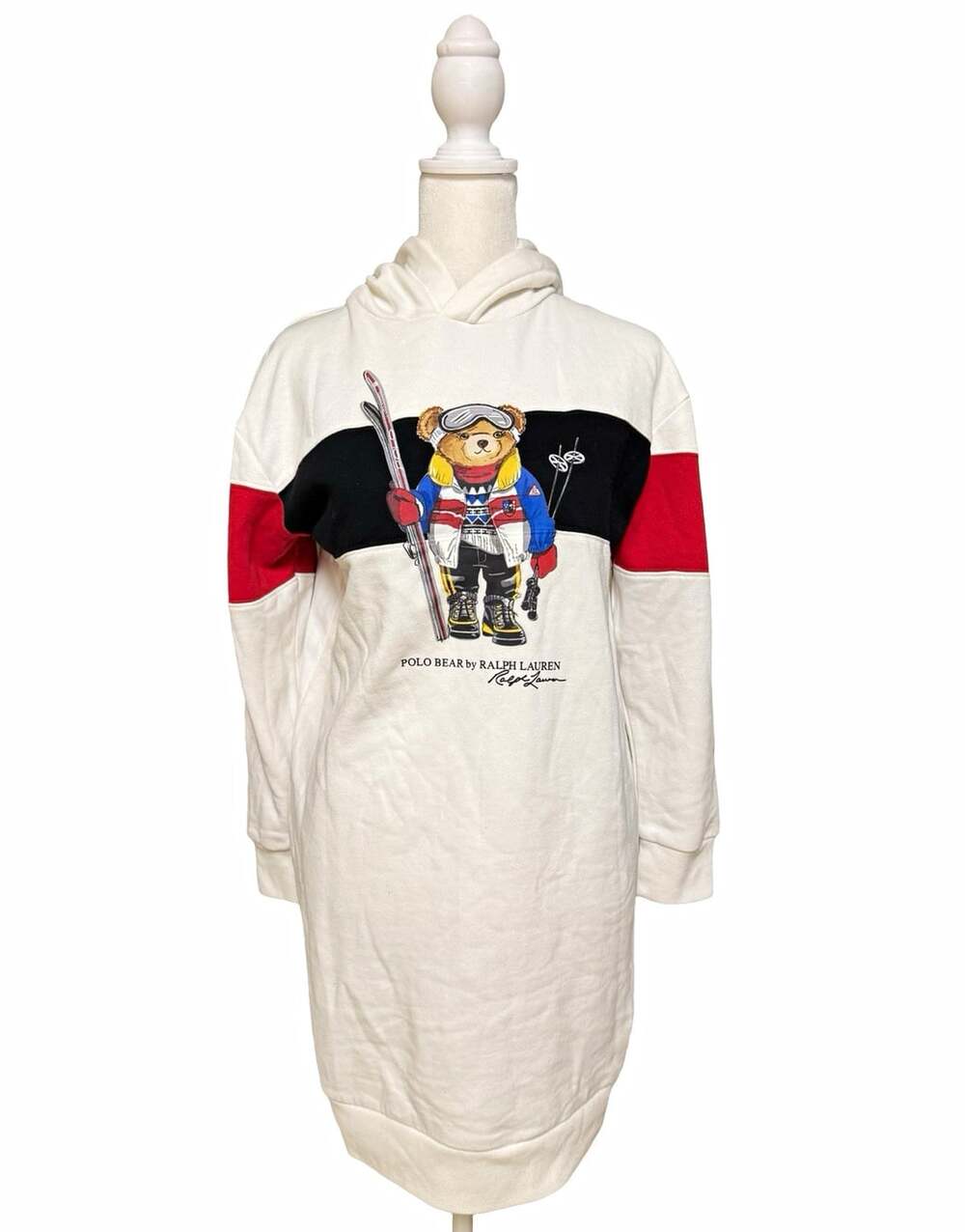 Polo Ralph Lauren Girls Polo Bear Ski Colorblock Fleece Hoodie Pullover XL 16